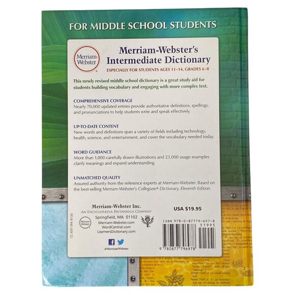 Merriam-Webster Intermediate Dictionary 2016 Hardcover Revised Ed BRAND NEW - Picture 2 of 7
